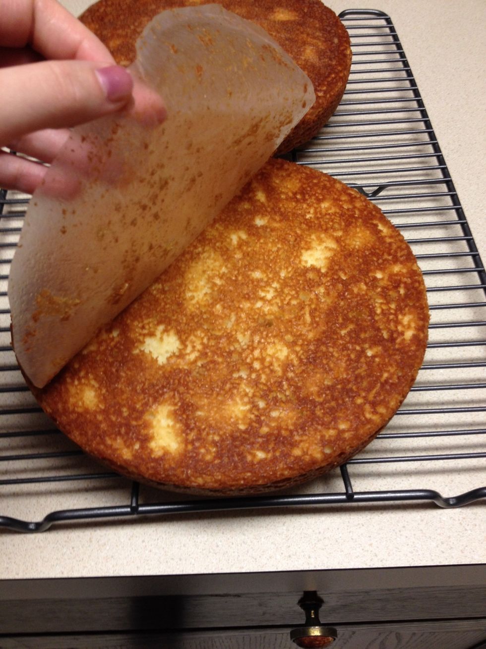 There we go! Now let the cakes cool completely.  Make the buttercream while waiting