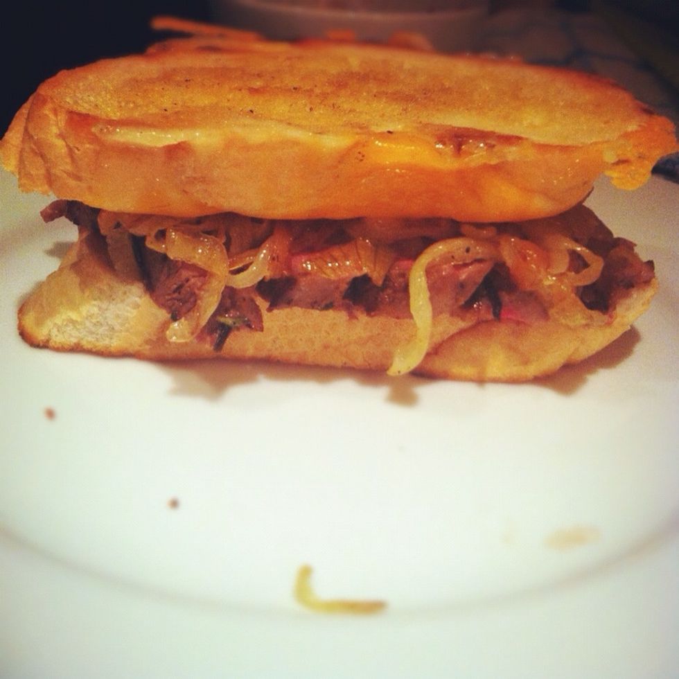 There you have it easy steak sandwich