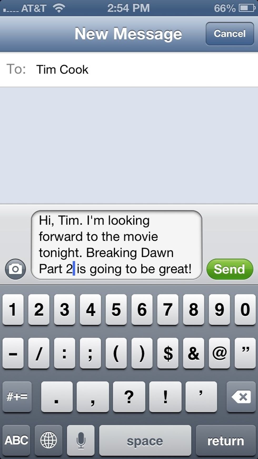 There you have it. You've added that little bit of additional info you wanted and your message is ready to send! As stated before, this works with any text field in any app.