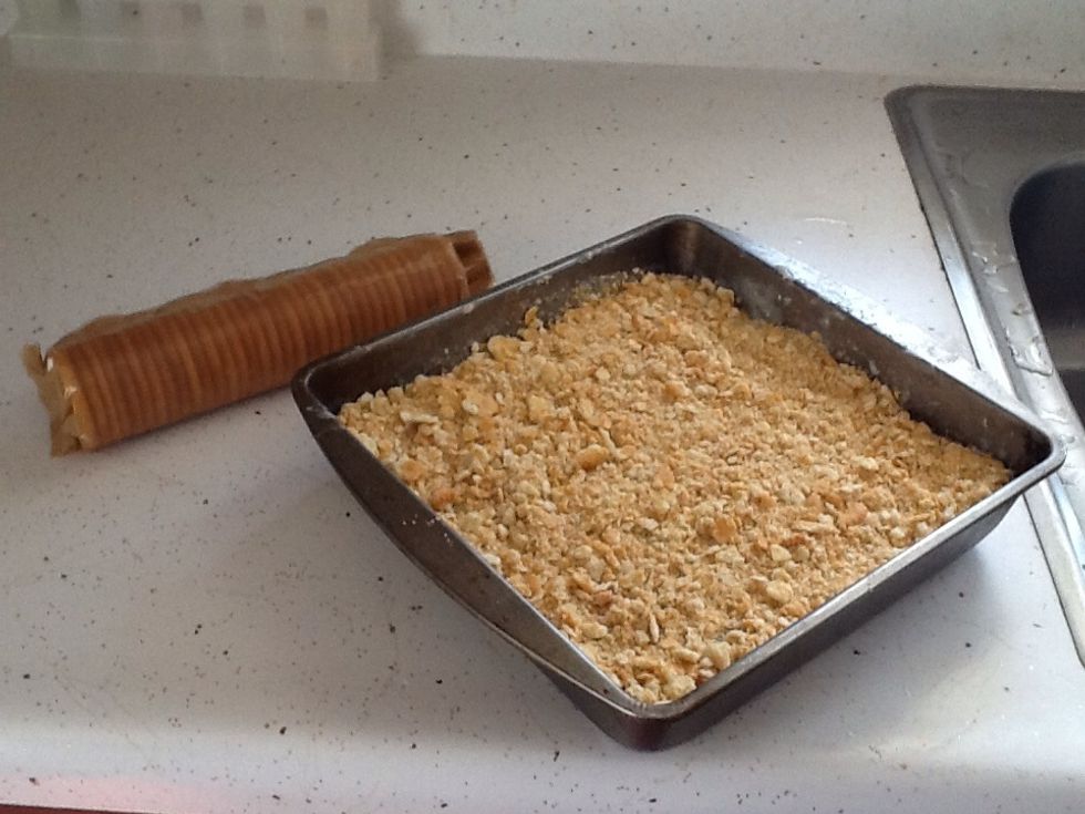 Theres the secret, crush and layer a pack of ritz crackers on top