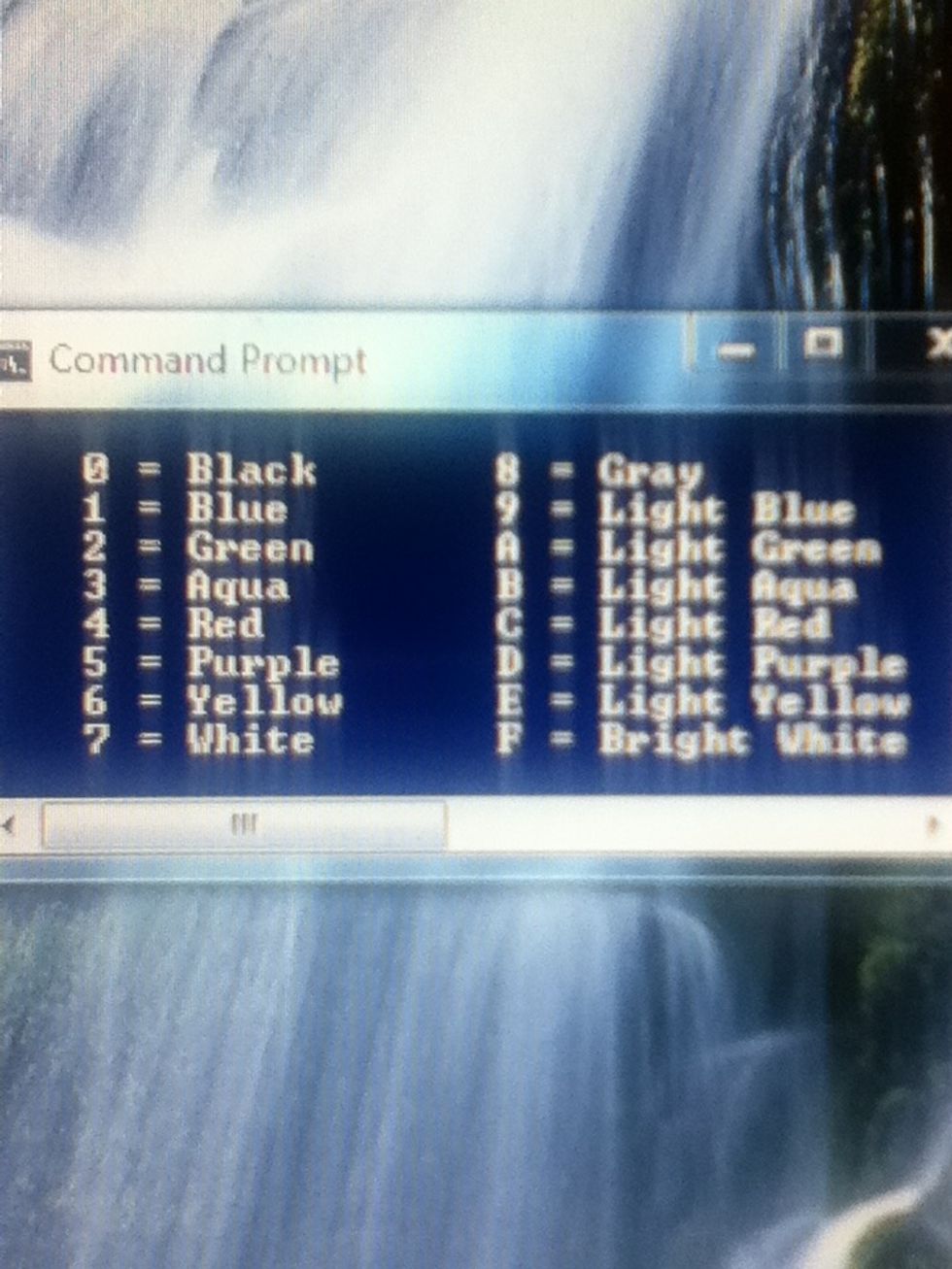 These are all of the colors you can use in your matrix command.