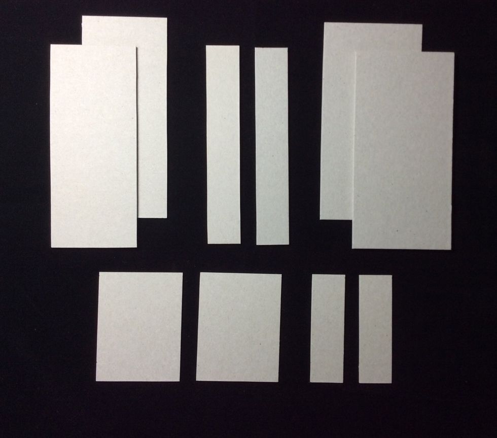 These are all the chip board pieces you will need the measurements are in the following steps.