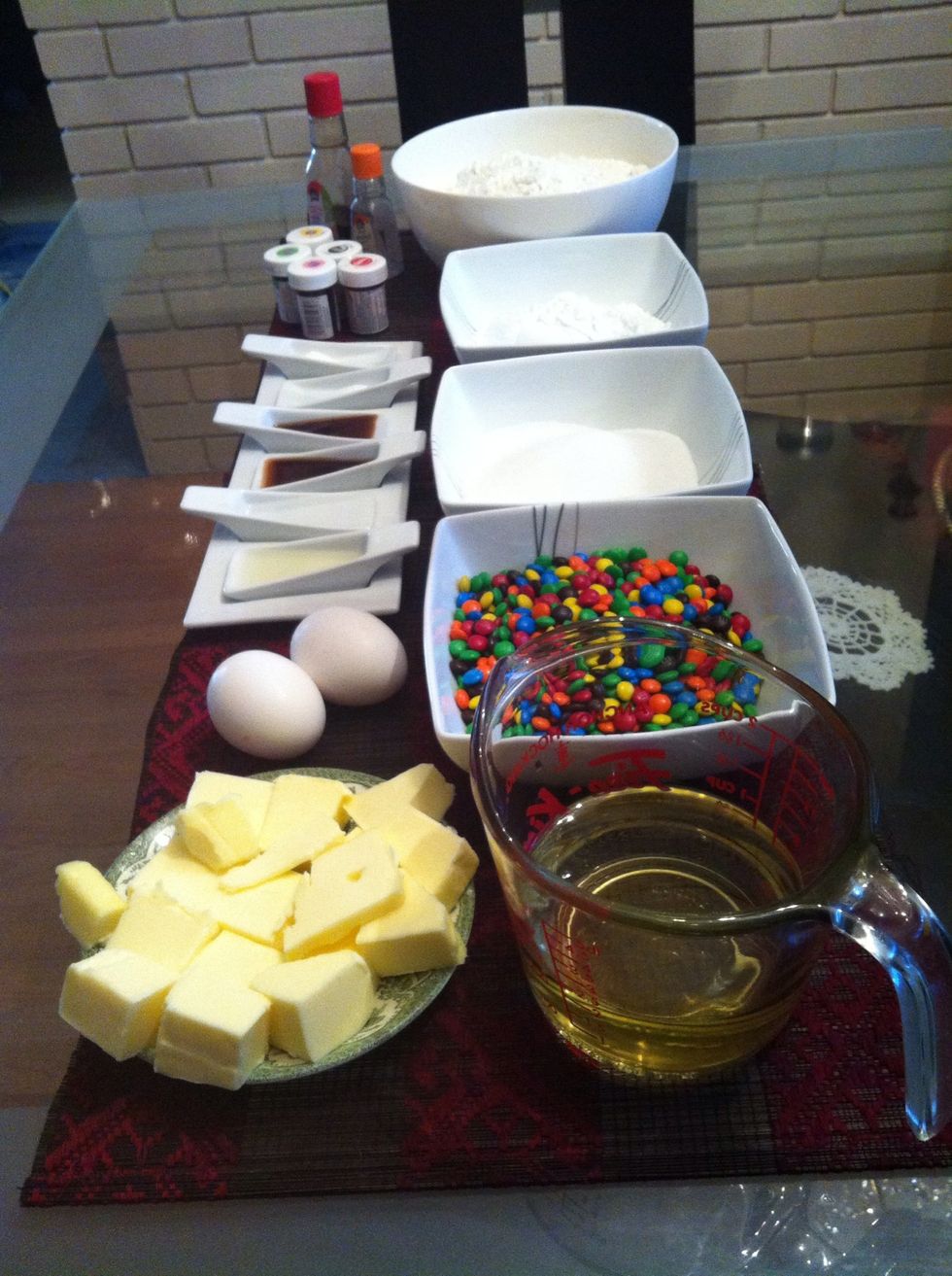 These are all the ingredients that you will need to make the cookies! I can't add a supplies list because it crashes on my phone every time I try...