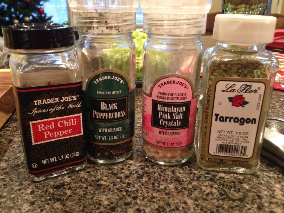 These are all the seasonings I used.