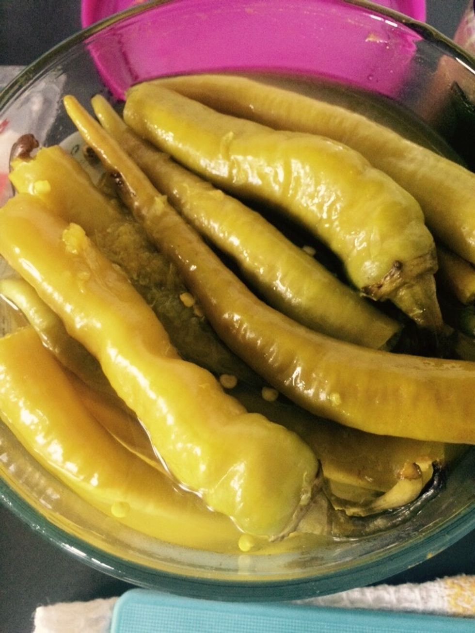 These are homemade pickled green chillis
