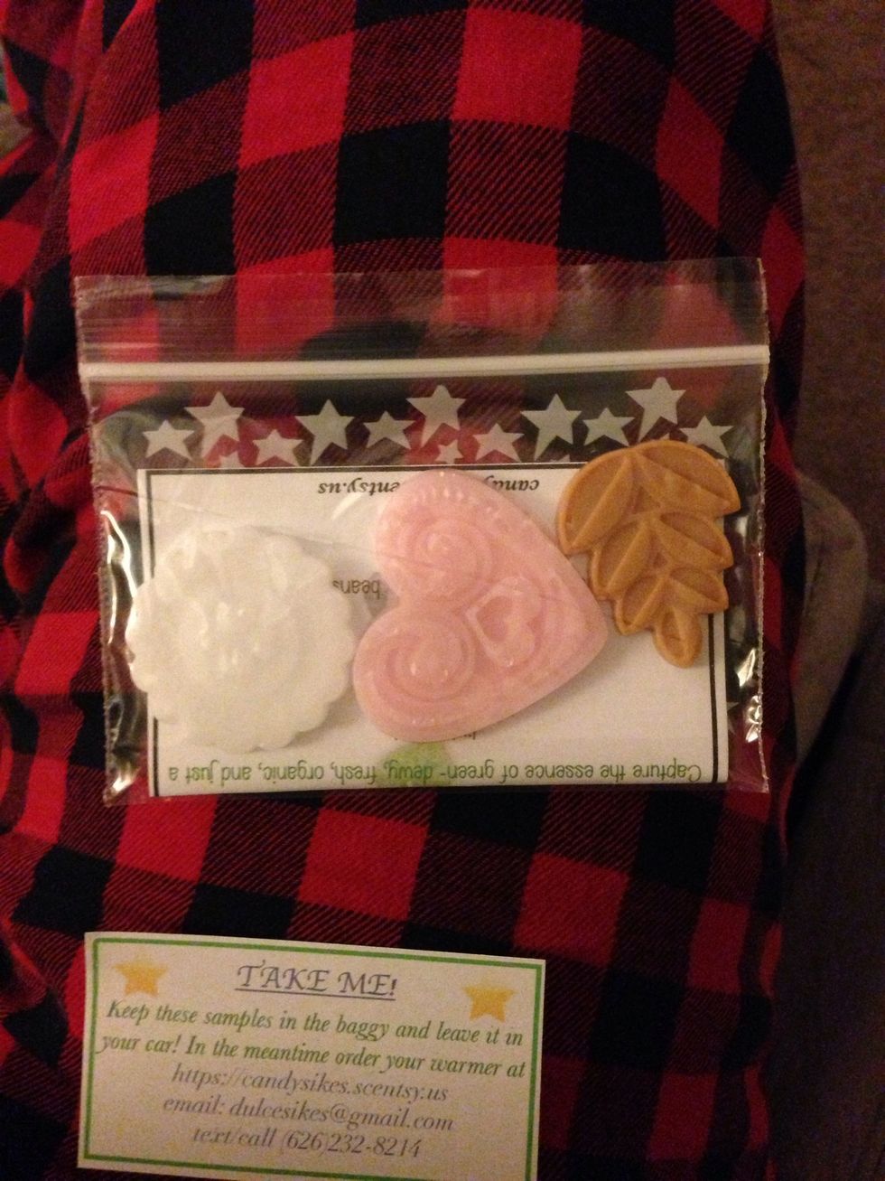 These are just samples that I mail out but what I do with the wax I take out of my dish (if it still smells) is place it in a sandwich bag and put it in my car to freshen the inside up a bit!