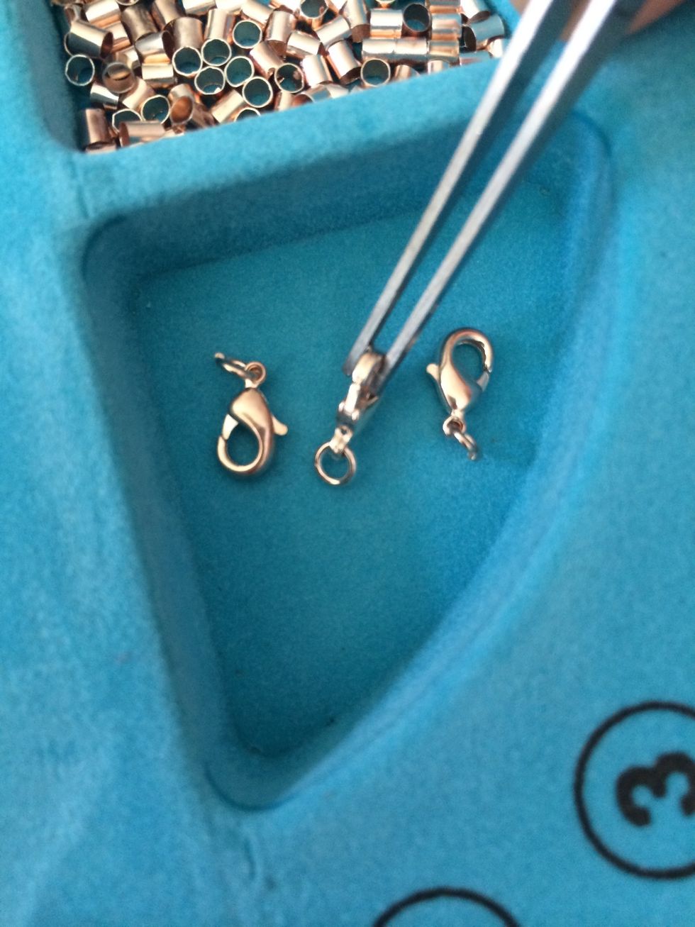 These are lobster clasps with the jump rings attached to them. I am using rose gold.