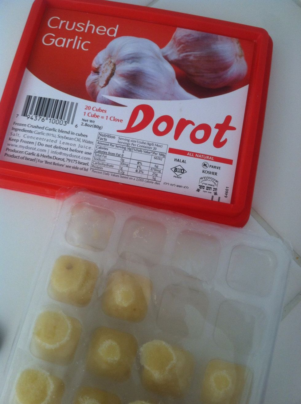 These are pre minced garlic cubes. I use 3-4 which is equivalent to 3-4 cloves
