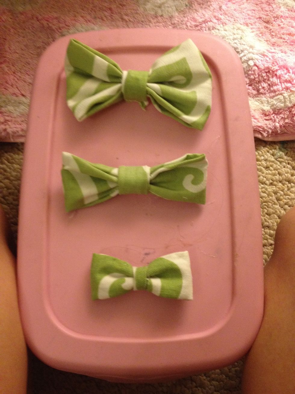 These are some finished ones, different sizes of fabric make different sizes. So be creative!