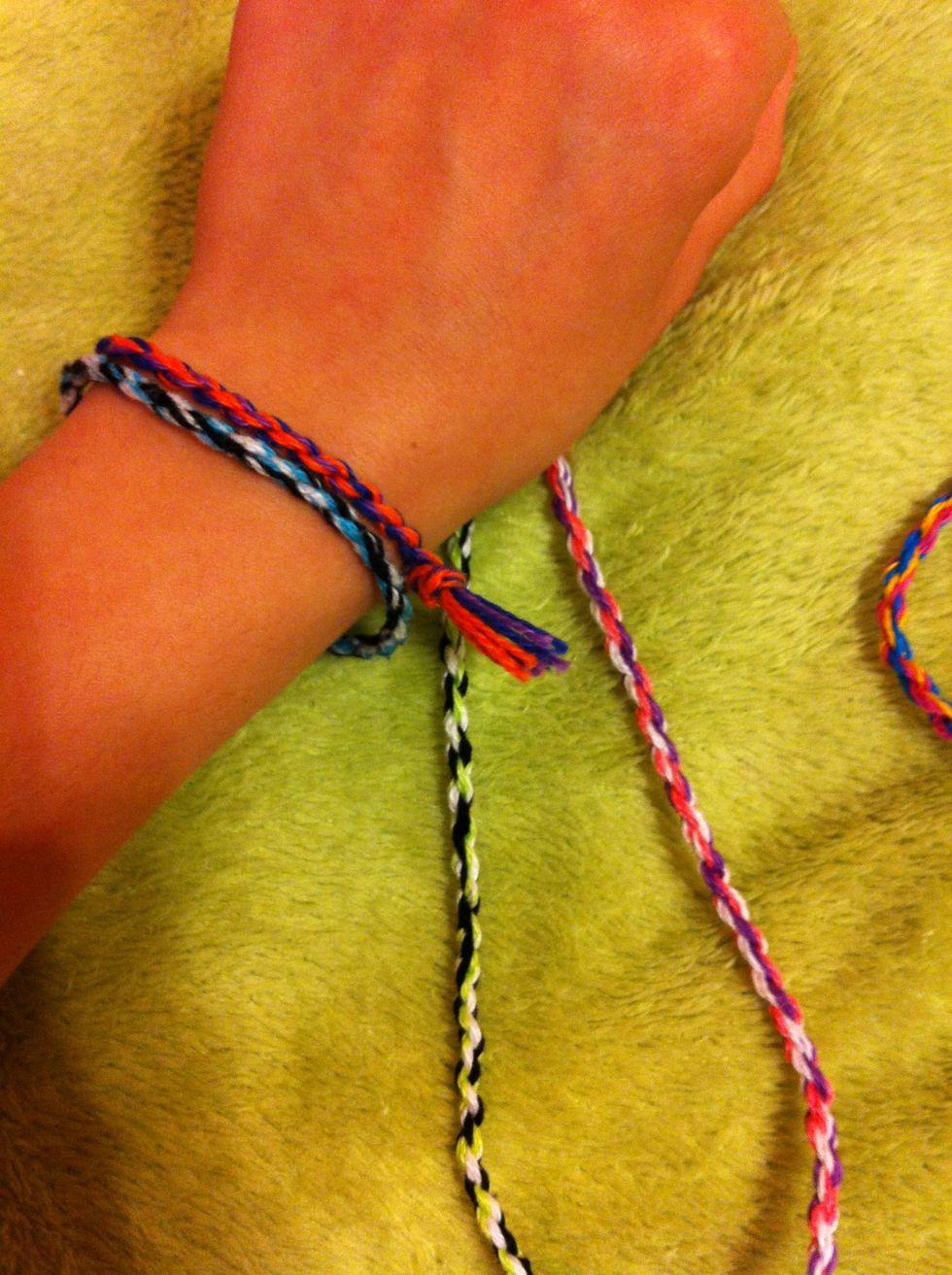 These are some other color combinations and bracelets I made using this technique