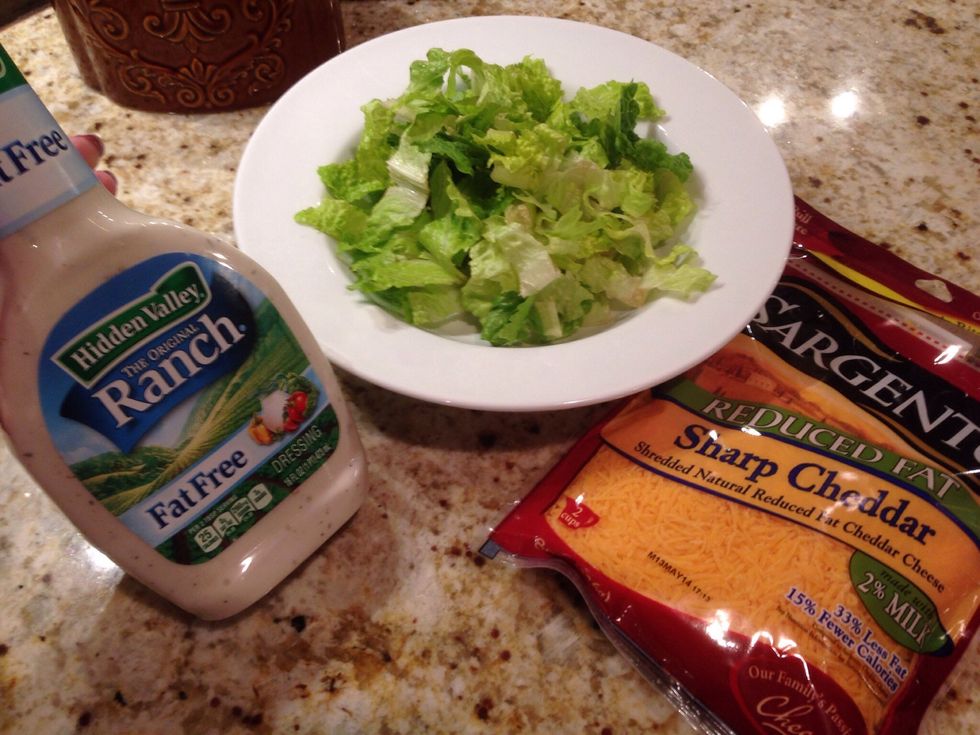 These are the basic ingredients with the fries still cooking. Healthy options such as these are just as good.
