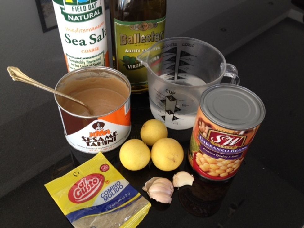 These are the basics. Use your own brands if you like. (The cut off part is a packet of cumin.)