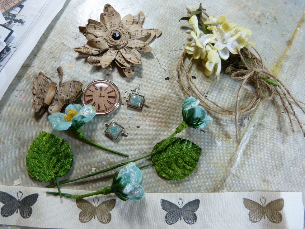 These are the embellishments you will need from the main kit, the flower add on and the embellishment add on kits.