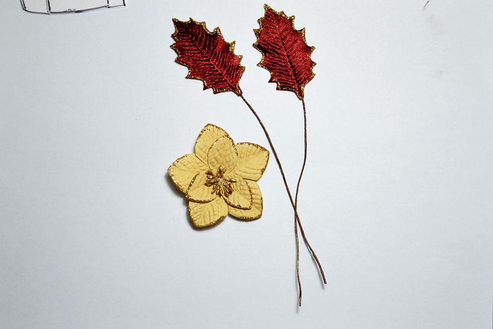 These are the floral pieces needed to create the first part of her headpiece.