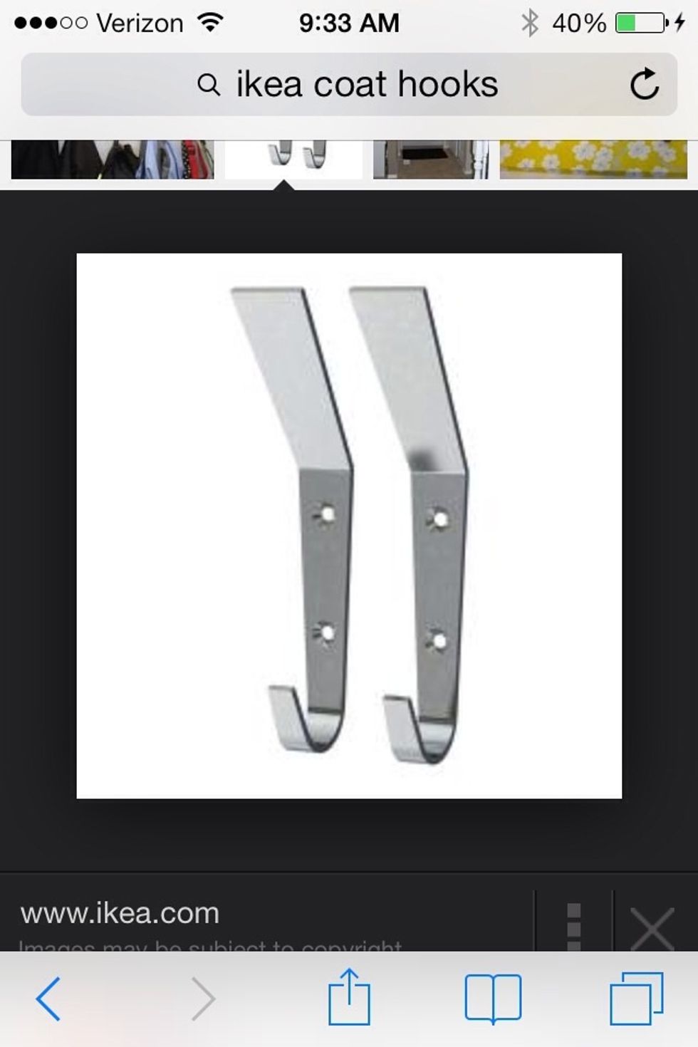 These are the hooks we chose and they came in 2 packs