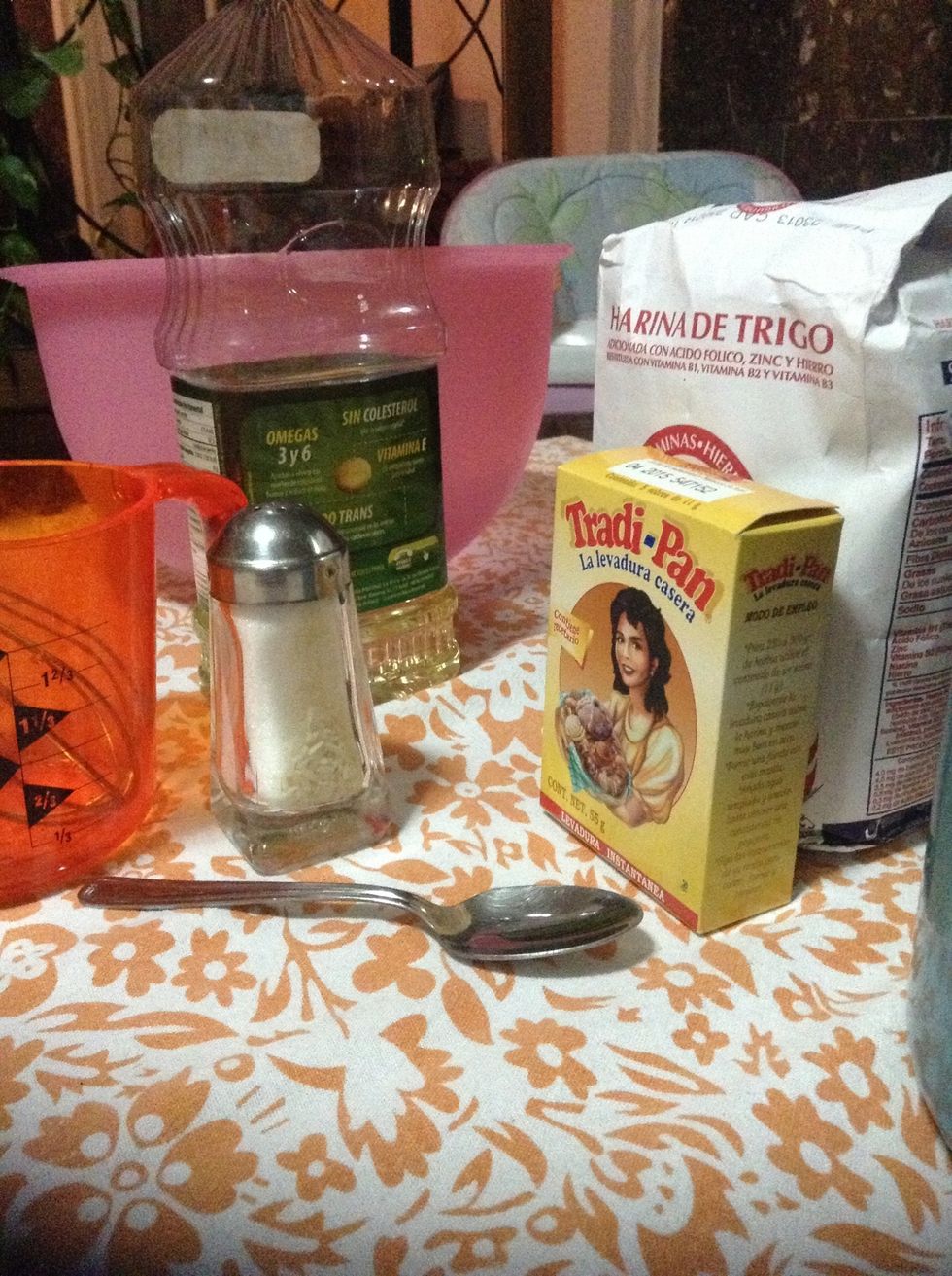 These are the ingredients for the dough