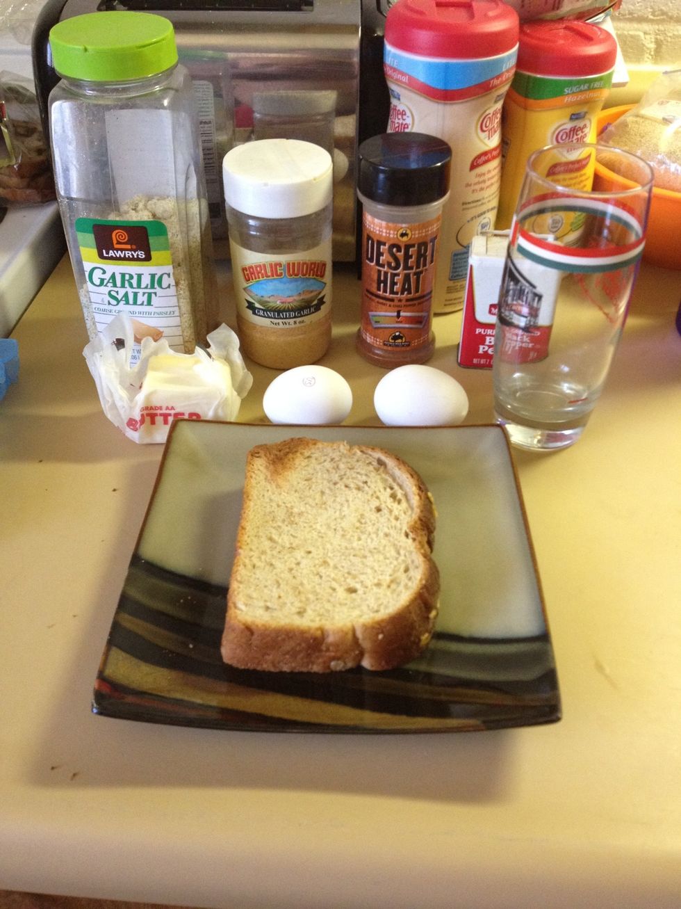 These are the ingredients I used. You really only need salt and pepper but I wanted to add some spice and some garlic flavoring to it also.