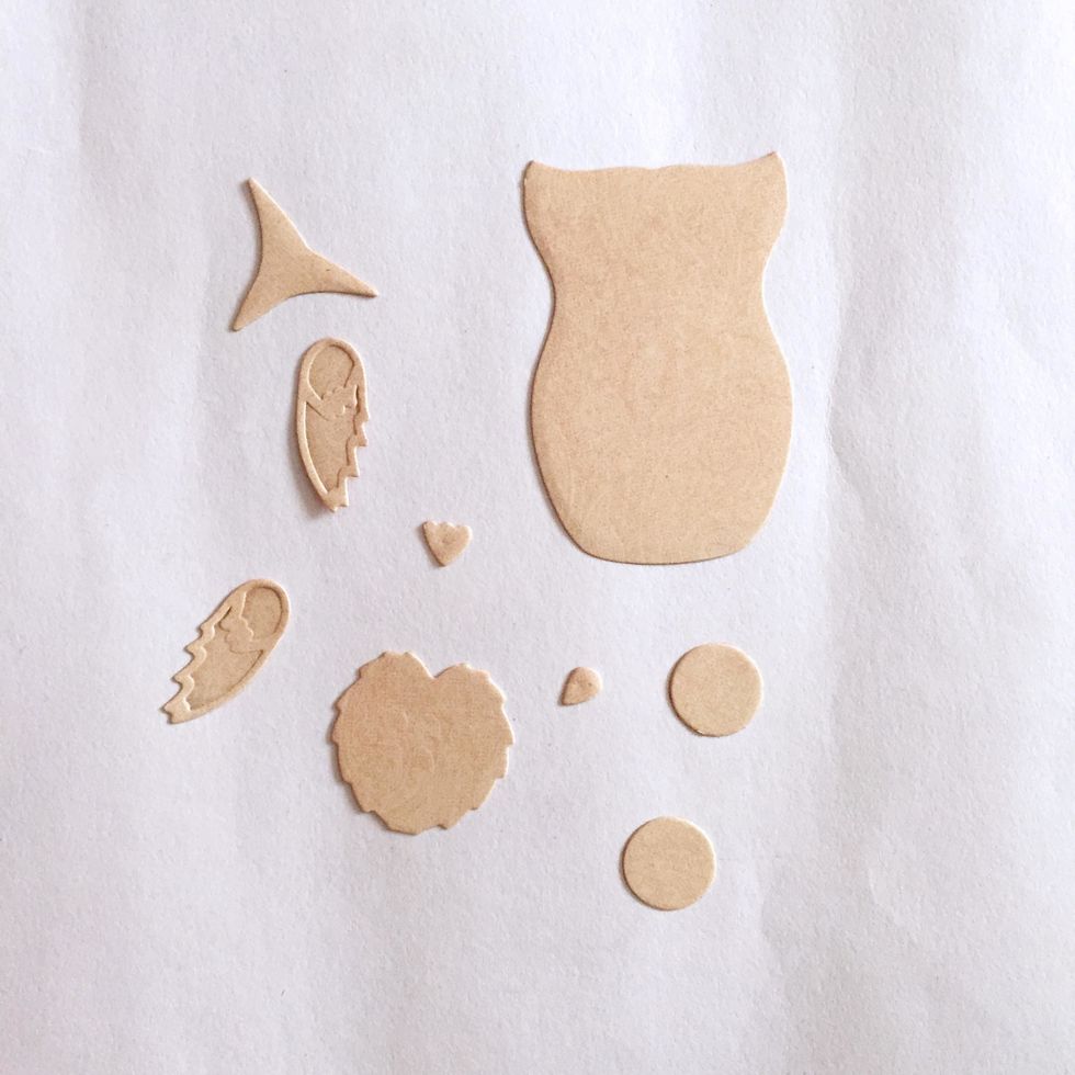 These are the little pieces after running the Owl dies through the machine.