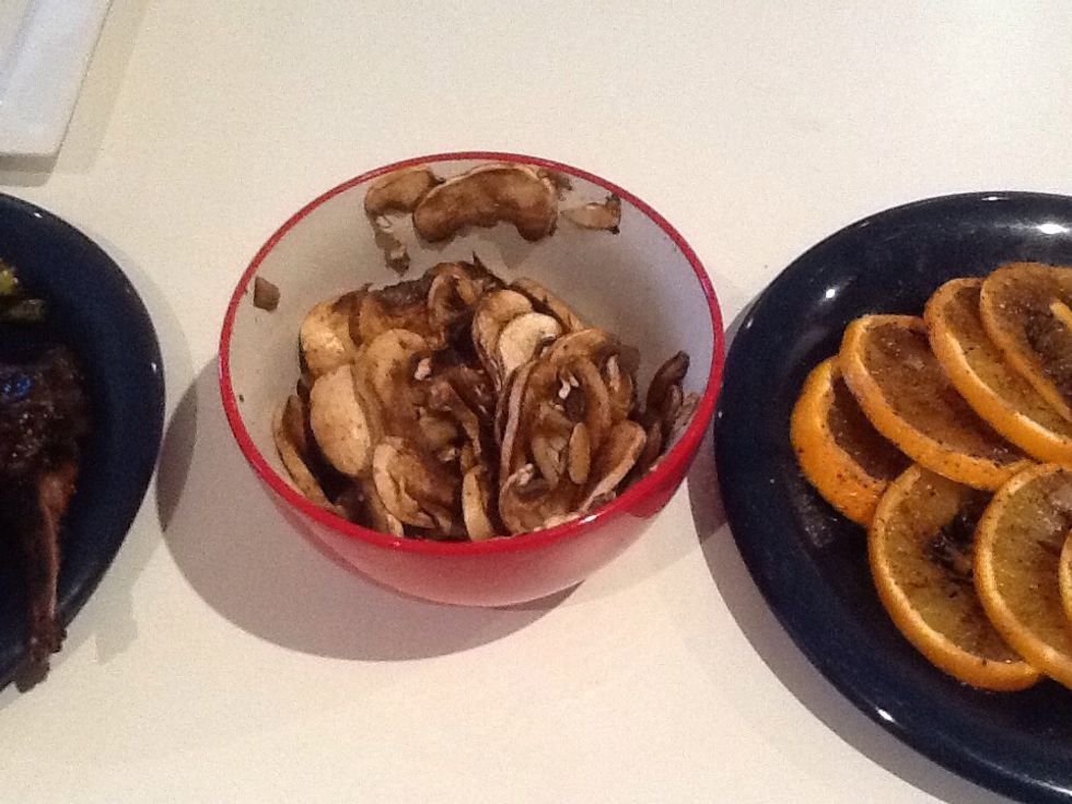 These are the marinated mushrooms