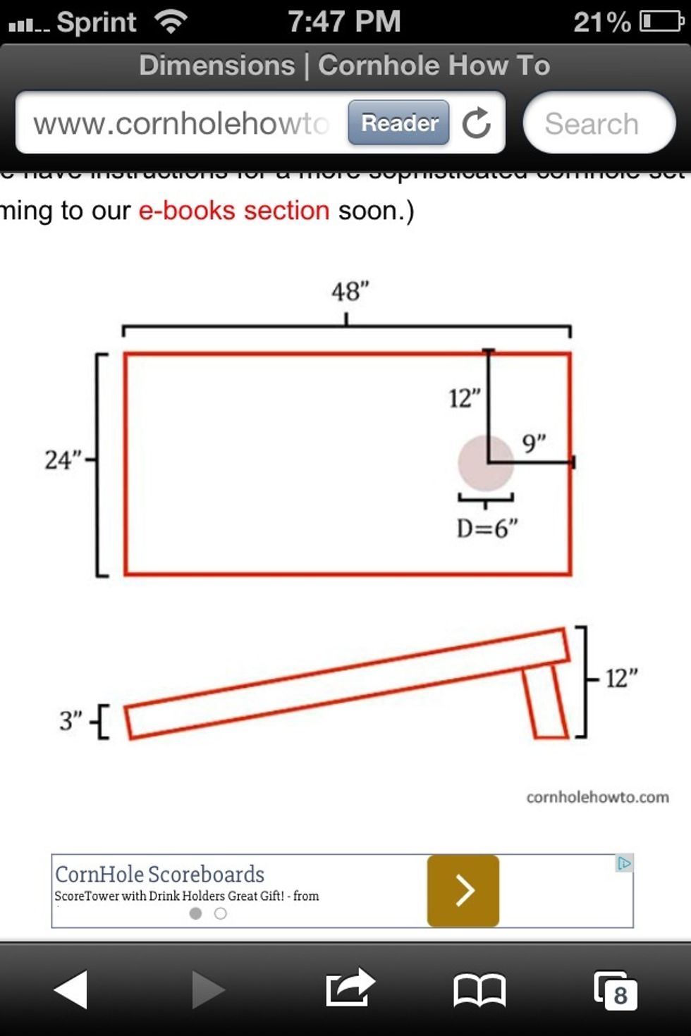These are the measurements for the hole