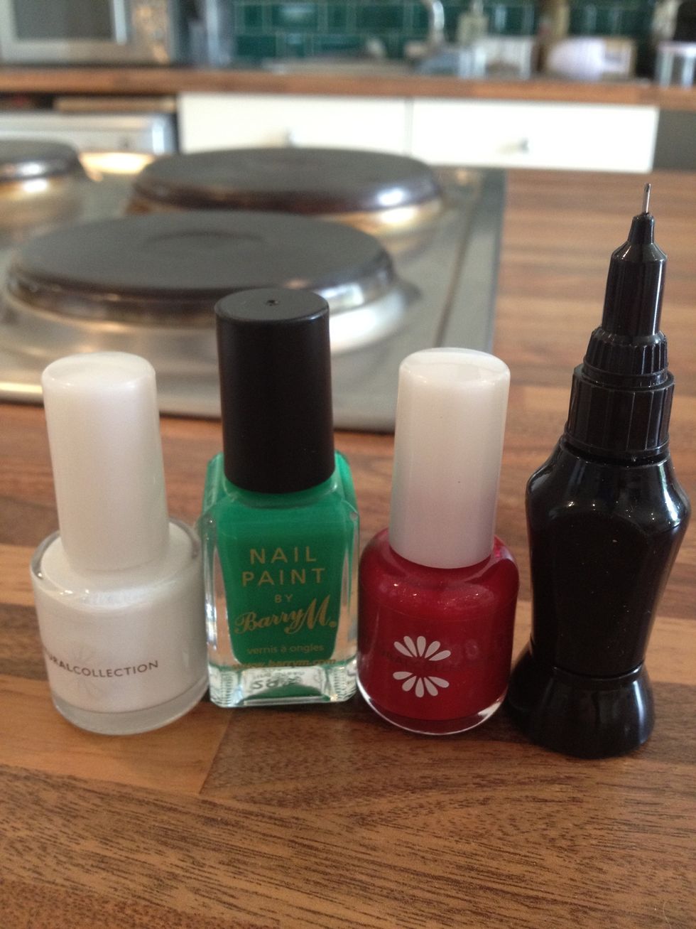 These are the only things you will need to create the perfect watermelon nails!!