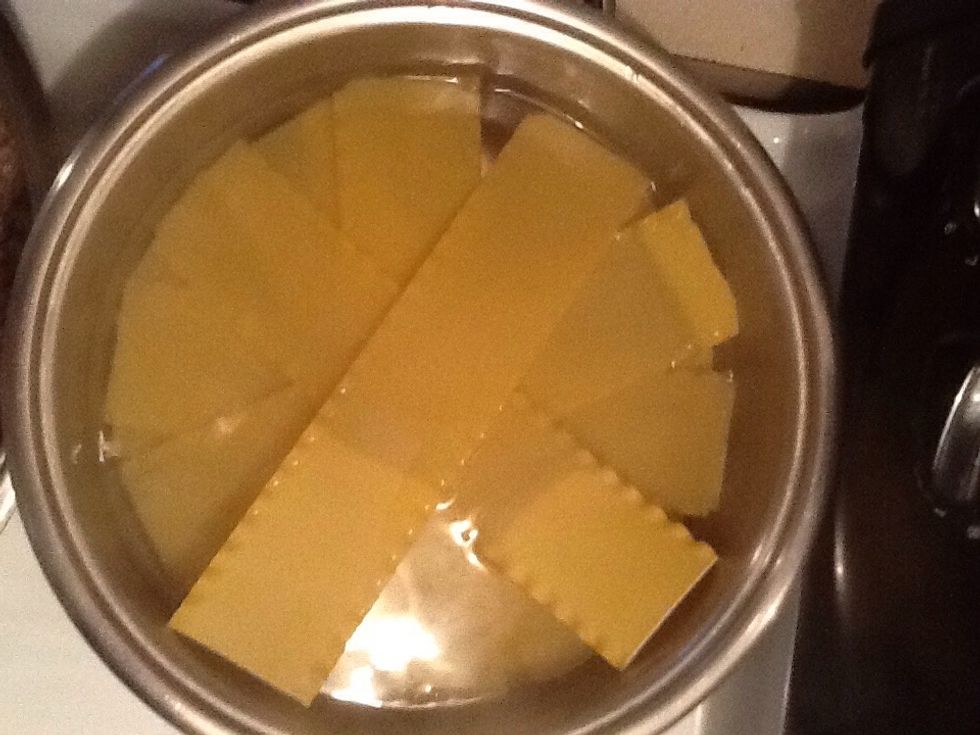 these are the pasta sheets used to asmeble the lasagna and are now being boild