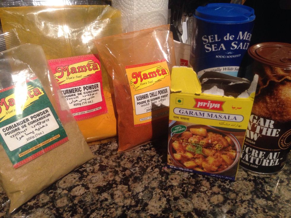 These are the spices we are going to use in this preparation. For the entire gravy 2-3 teaspoon of salt and half teaspoon of brown sugar is required. Add them once the tomato is nicely cooked.