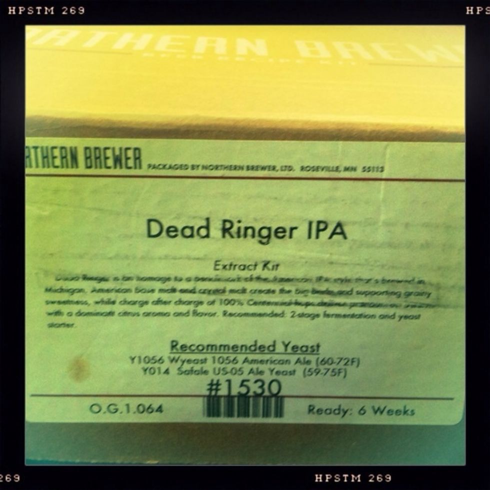 These are the steps to brew approximately 5 gallons of Dead Ringer American Style IPA. All of the ingredients are pre-measured (except the water).