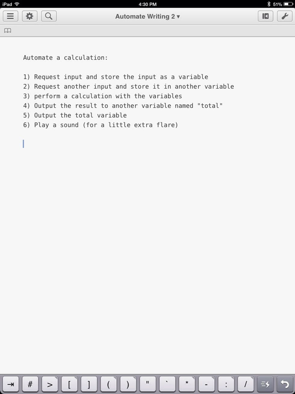 These are the steps we need to take to perform a calculation