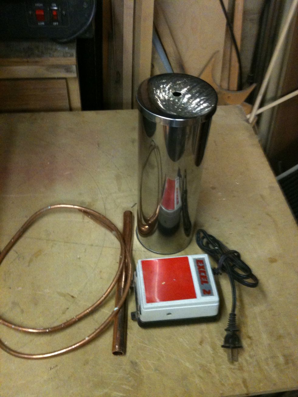 These are the supplies I needed for this project. Shown here is the 1/4" copper and I ended up using 3/8" copper instead. My thought was bigger pipe more air flow.