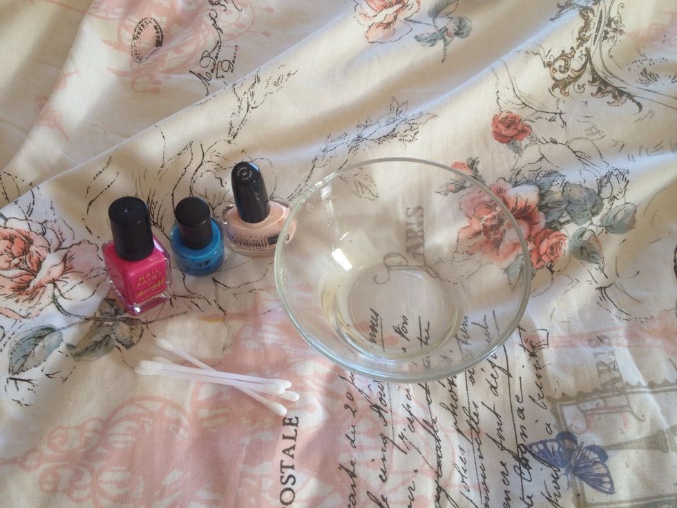 These are the supplies you'll need, plus some nail varnish remover!