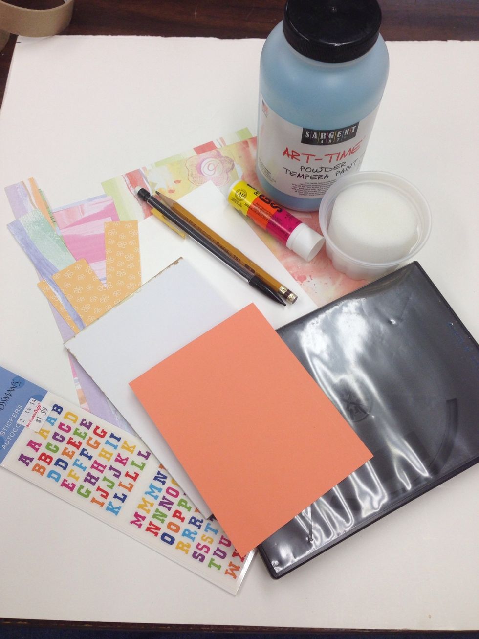 These are the supplies you need to upcycle your DVD case into a travel pencil pad.