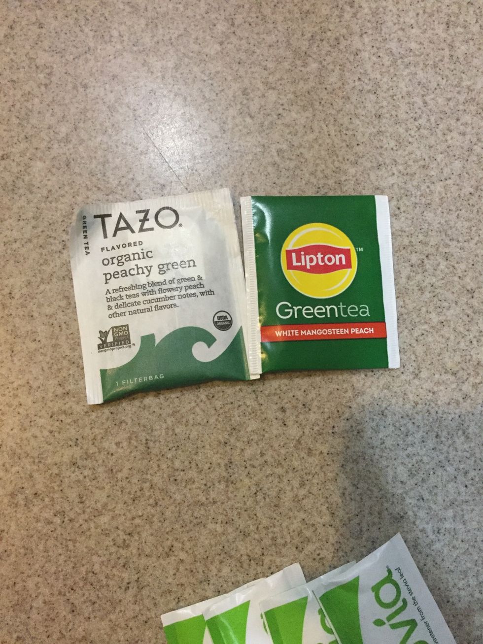 These are the two green teas i have i will be using the one on the left but you can use any one you want