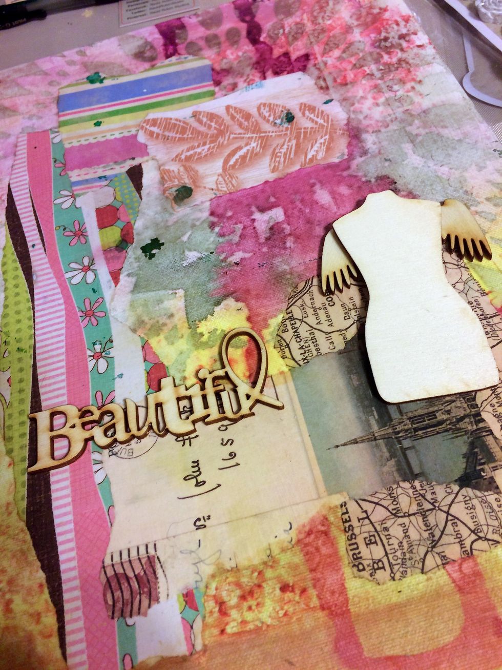 These are the wood elements from Melissa Frances that I chose for this piece.