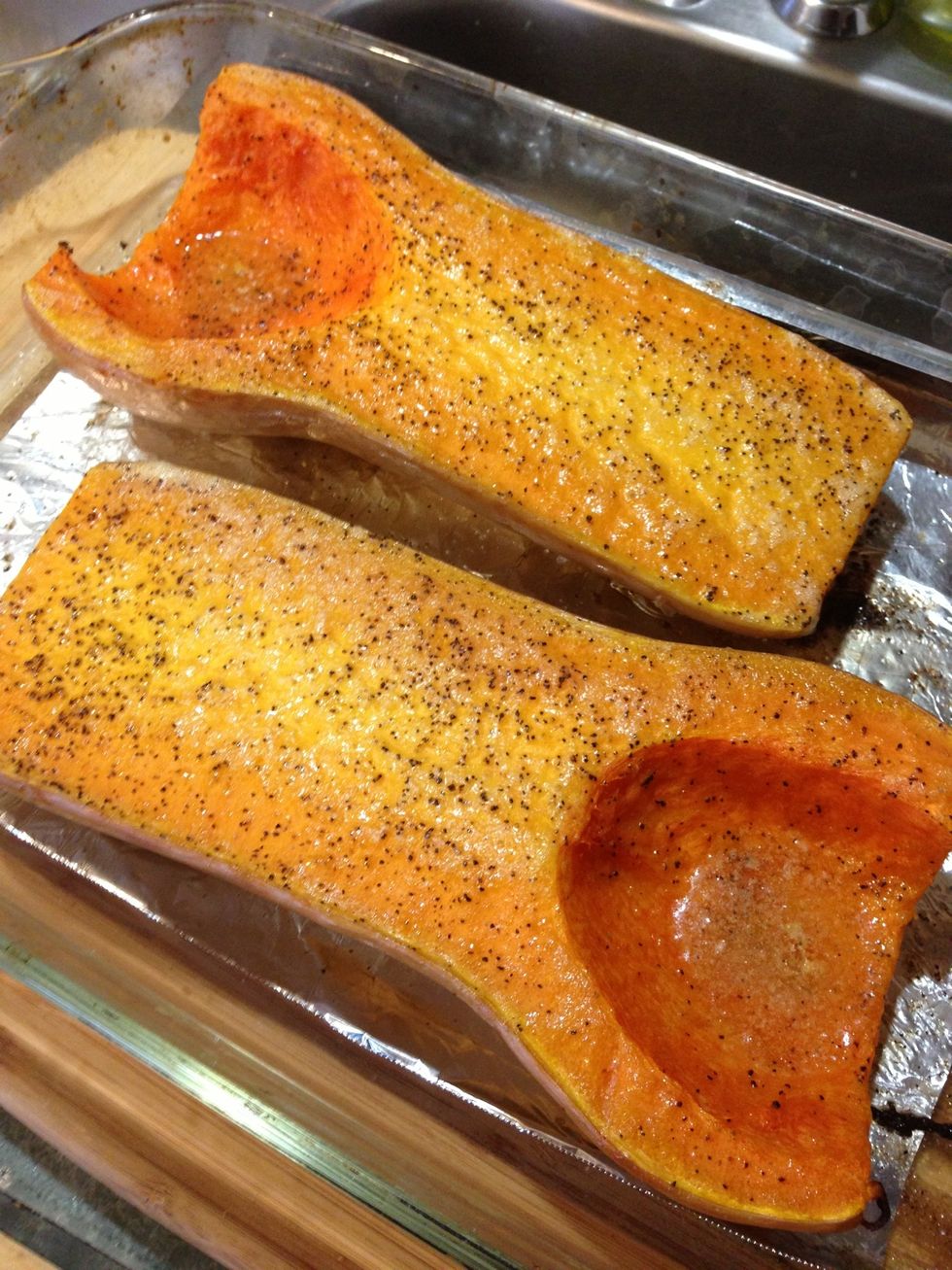 These are your gams after about 40 minutes. They're not quite ready here, but in the oven for another 20 will do the job. You will start to see the edges brown and your knife will insert very easily.