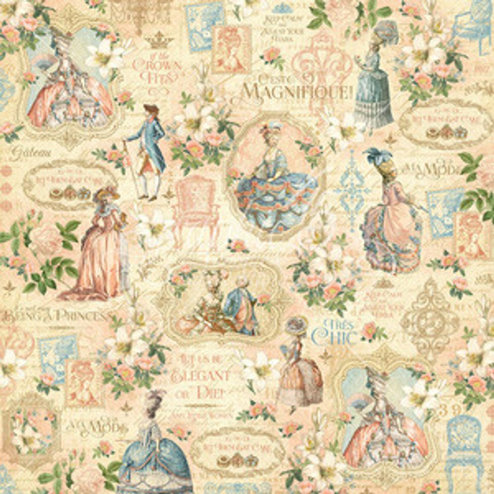 These beautiful 'Gilded Lily' papers from Graphic 45 captured my imagination the second I saw them. I immediately began picturing what objects and trinkets these ladies may have loved to own.