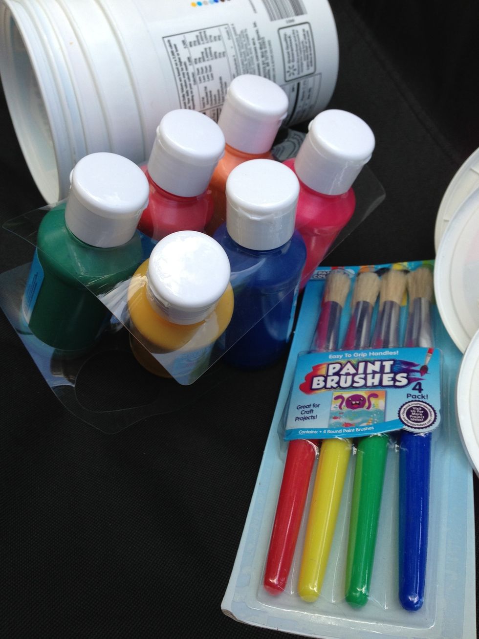 These can be purchased at any craft store. You want water base washable paint