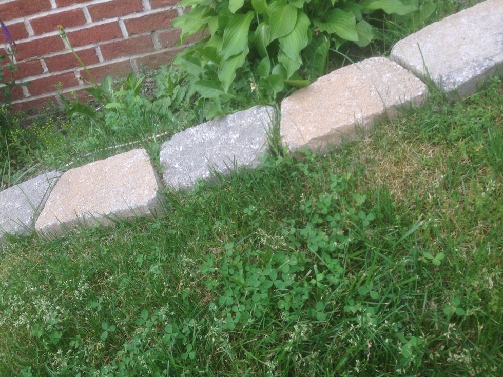 These cement blocks prevent any other type of sediment from being deposited into the mulch.
