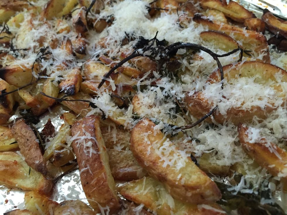 These fries are not deep fried so it is a little bit healthier for you. These fries are delicious, quick, and take no time to make. Make these now with the ingredients you have in your kitchen!