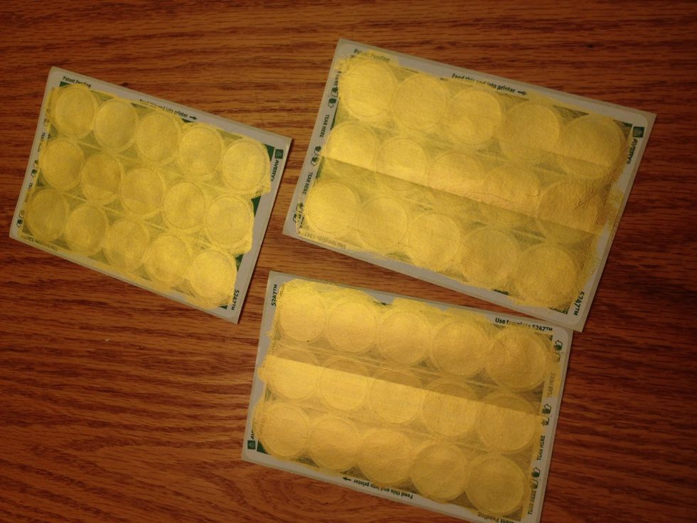 These gold stickers will be the dots! It took several sheets to make my dot pattern.