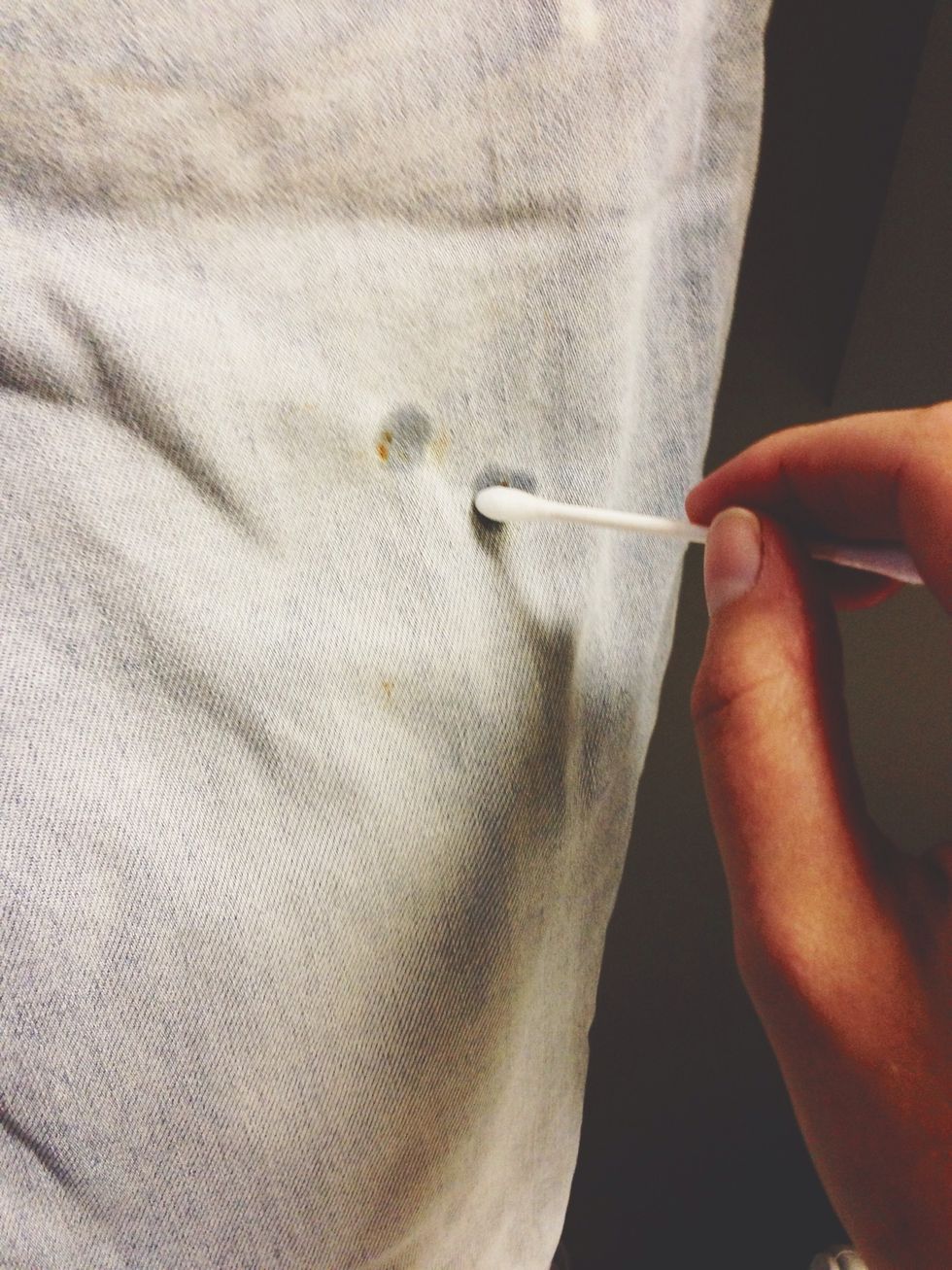 These jeans had a few stains as well - I used bleach to hide them.