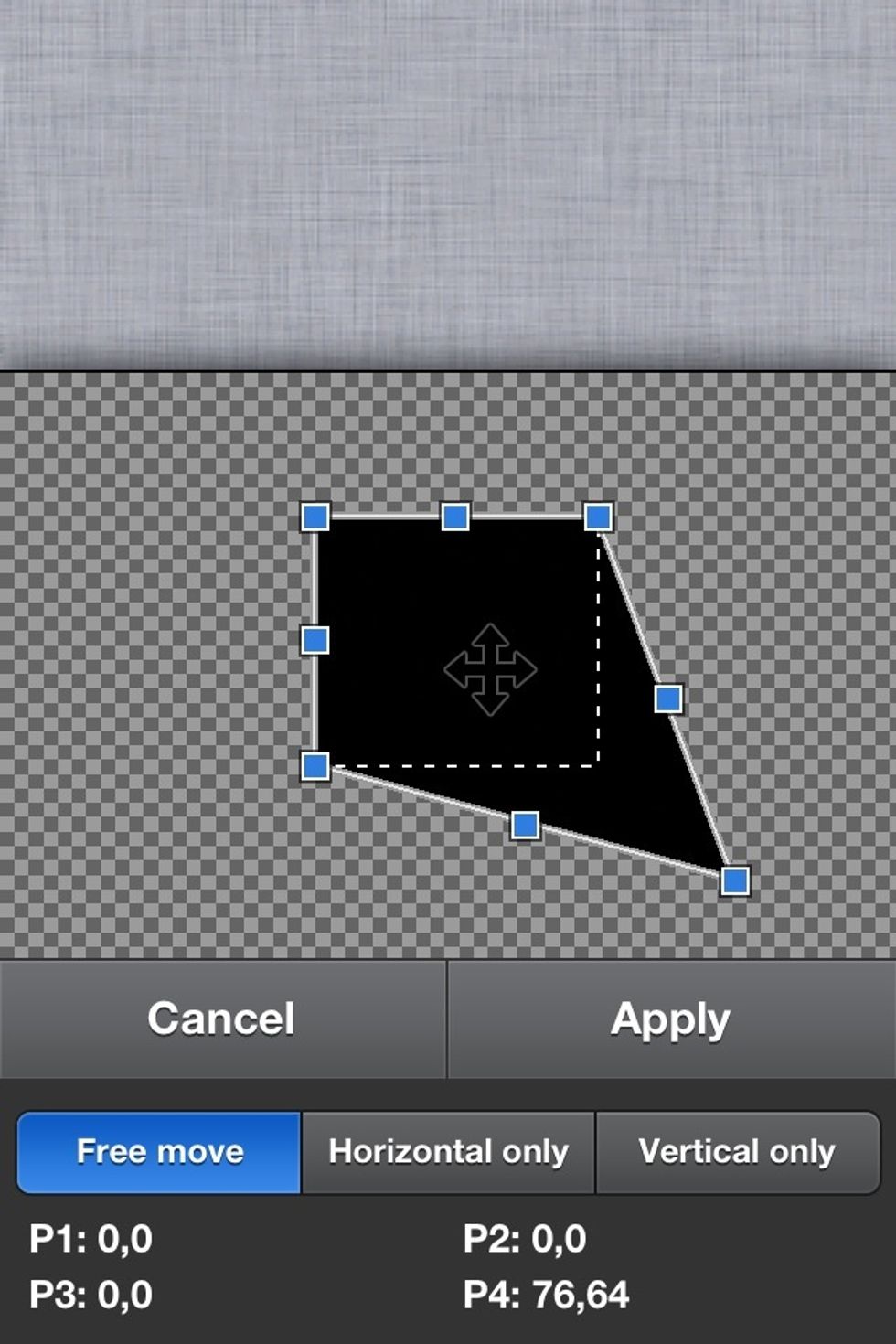 These little blue squares will be seen around the image. By dragging these blue squares you can alter the shape of the image.