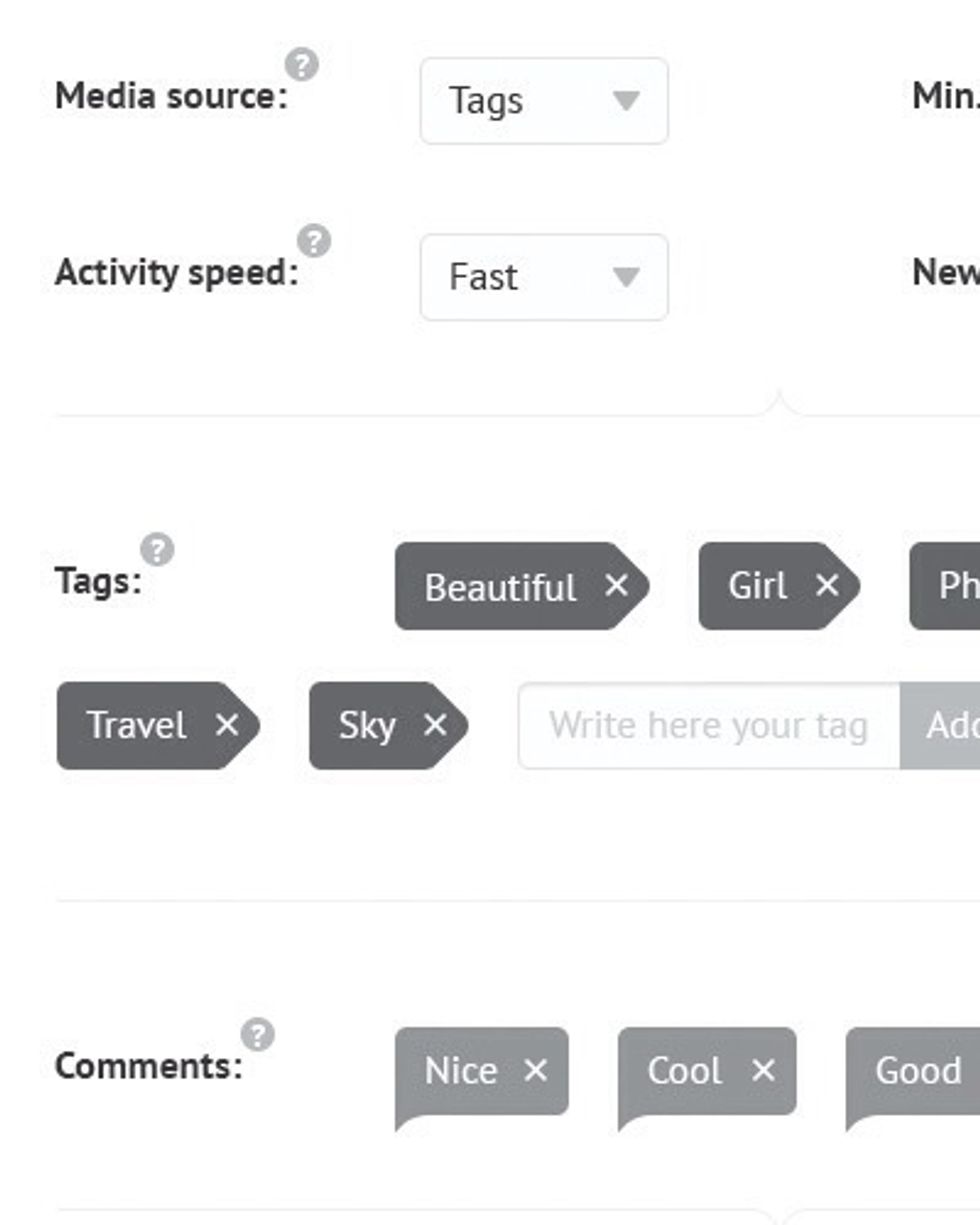These settings will help you to control your activity depends on your needs.