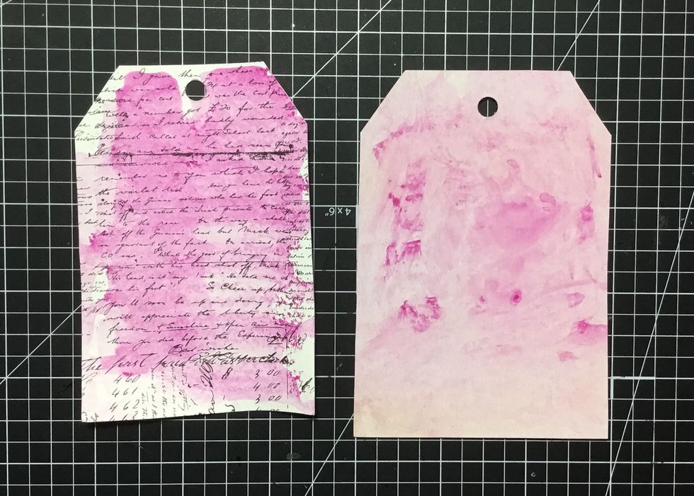 These tags are dry and ready for layering.