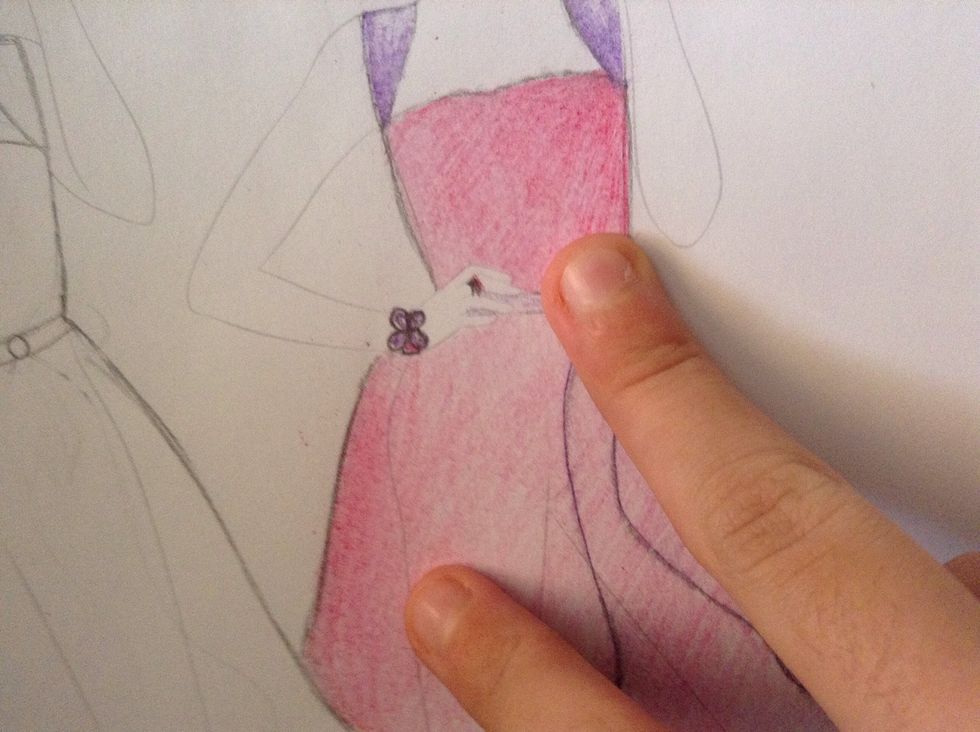 These two areas should be the same shade of dark pink.