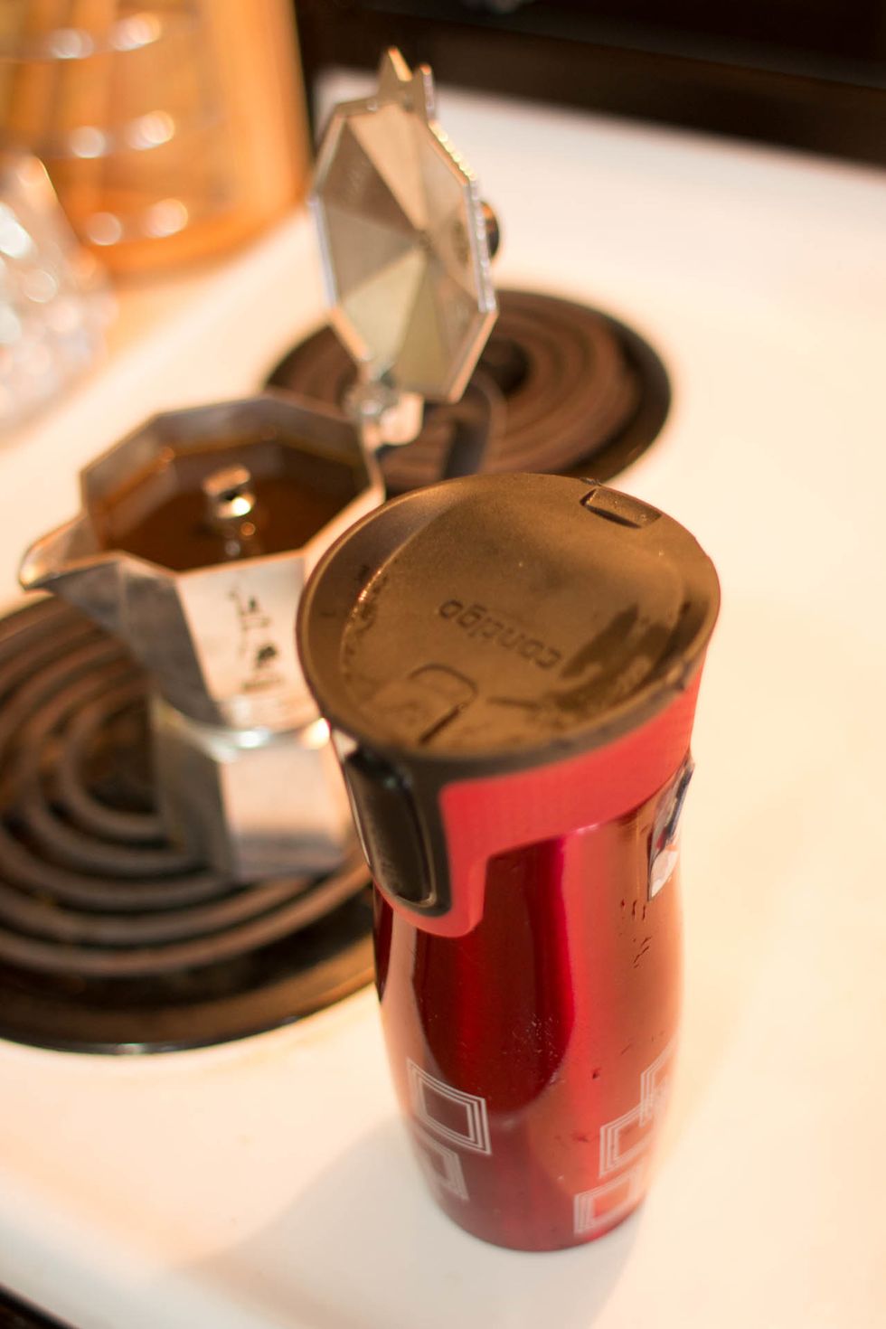 These vacuum sealed mugs are the best to keep drinks hot and out of your lap. However, if you don't stay on top of cleaning them, a gooey build up of slim will form.