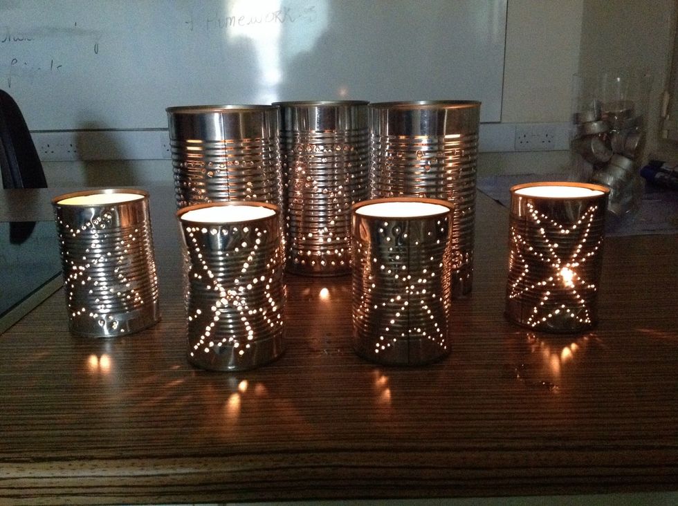 These were specifically done by students for a Comenius project recycling portfolio and given as token to 9 different countries around Europe in October 2013.