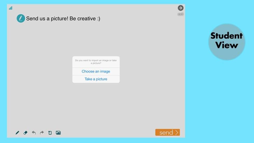 They can also use their camera to take pictures or select one from the device\u2019s camera roll.