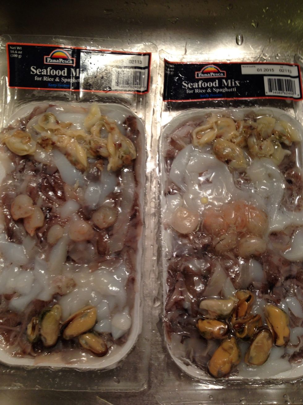 They don't take very long to thaw out, I leave them out while cleaning the lobsters with cold water