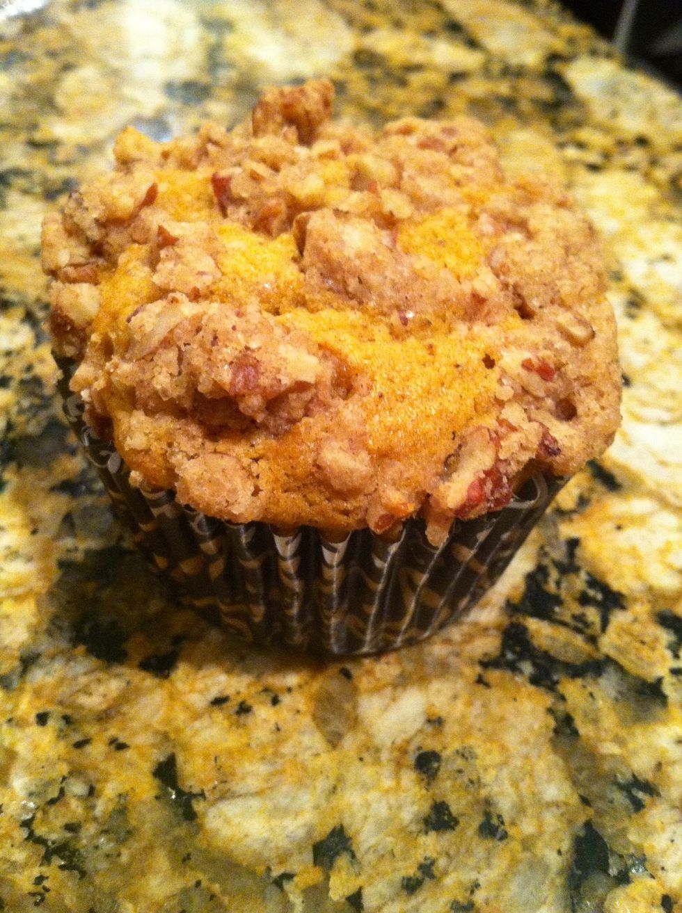 They're fantastic, and quite the fall treat! If you're going to make these muffins without the crunchy topping, increase the sugar in the muffins to 1&3/4 cups.